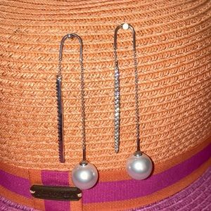 Silver Pearls and Crystals Earrings